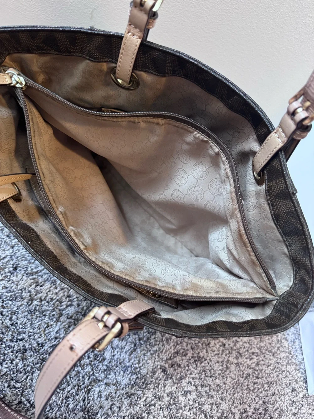 Michael Kors Brown MK Monogram Shoulder Bag